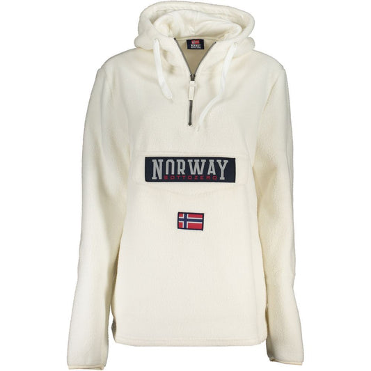 Norway 1963 | Chic White Half-Zip Hooded Sweatshirt| McRichard Designer Brands   