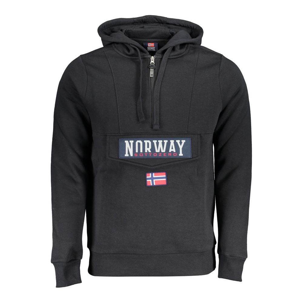 Norway 1963 Sleek Hooded Fleece Sweatshirt in Black sleek-hooded-fleece-sweatshirt-in-black