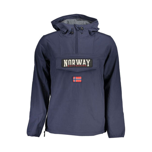 Norway 1963 | Sleek Soft Shell Hooded Jacket in Bold Blue| McRichard Designer Brands   