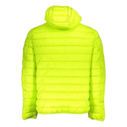Chic Green Polyamide Hooded Jacket
