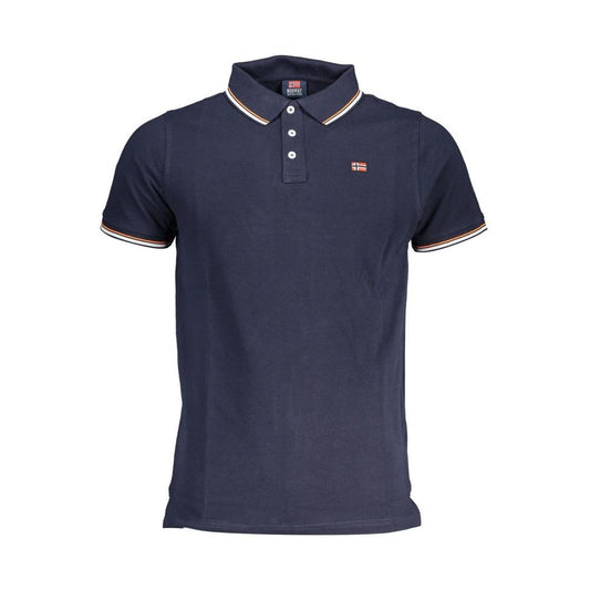 Classic Blue Polo with Contrasting Accents