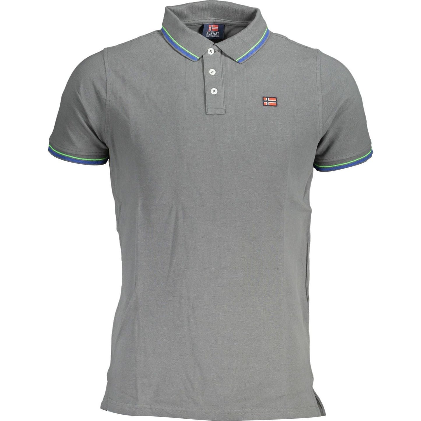 Norway 1963 Elegant Gray Cotton Polo with Contrasting Details elegant-gray-cotton-polo-with-contrasting-details-1