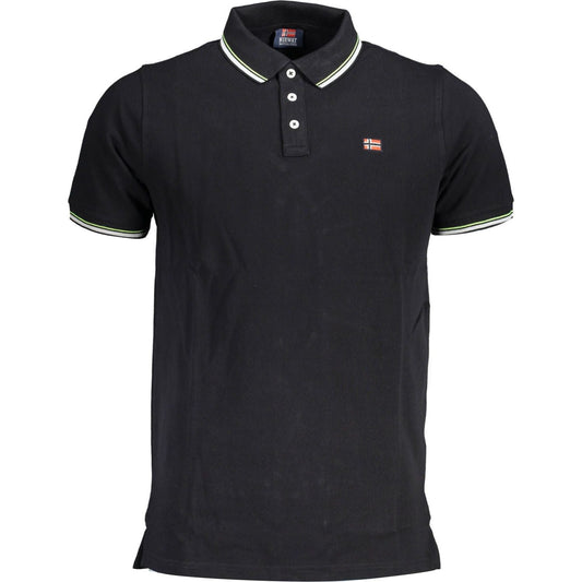 Norway 1963 Elegant Short-Sleeved Black Polo with Contrasts elegant-short-sleeved-black-polo-with-contrasts
