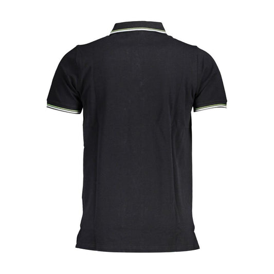 Elegant Short-Sleeved Black Polo with Contrasts