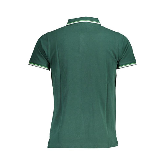 Elegant Green Polo with Contrasting Accents