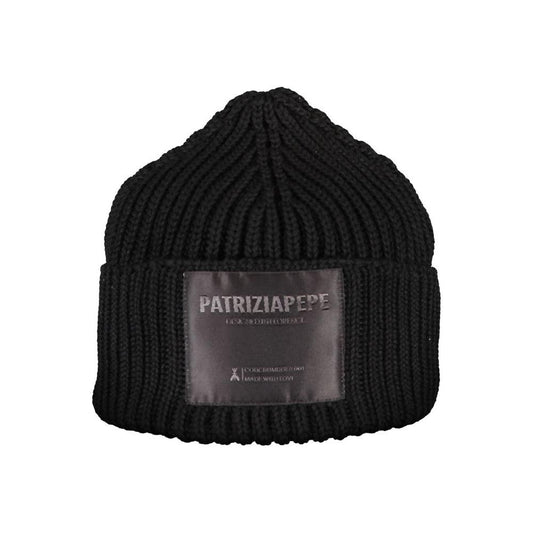 Patrizia Pepe Elegant Black Logo Hat elegant-black-logo-hat