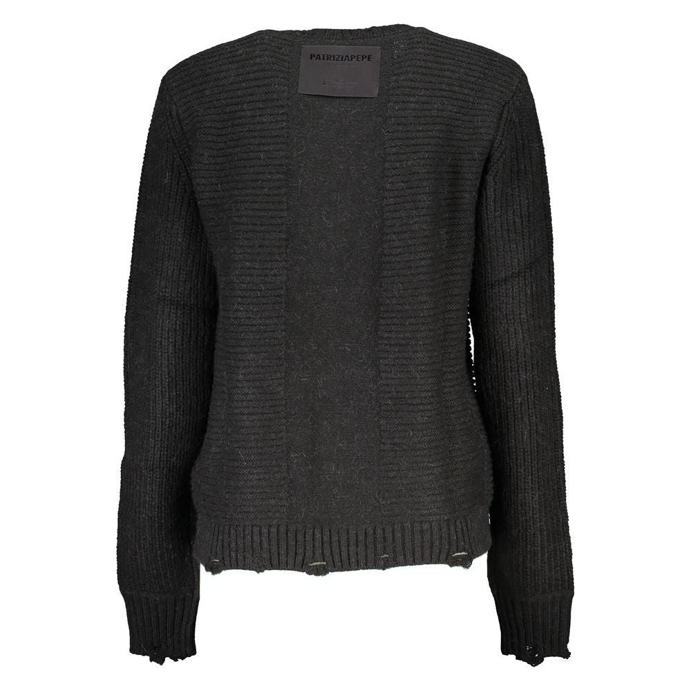 Patrizia Pepe | Elegant Long-Sleeved Crew Neck Sweater with Logo| McRichard Designer Brands   