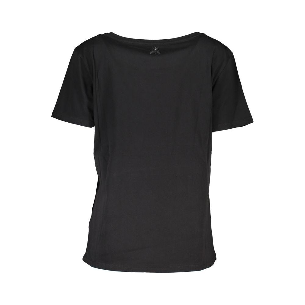 Patrizia Pepe | Chic Short Sleeve Wide Neck Tee with Contrast Details| McRichard Designer Brands   