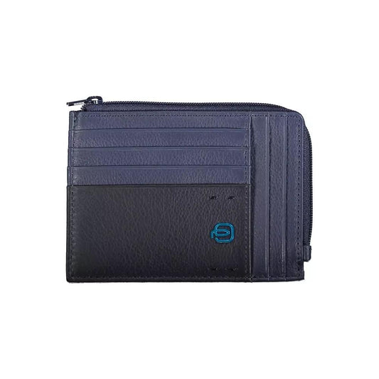 Piquadro | Sleek Blue Leather Card Holder with RFID Block| McRichard Designer Brands   