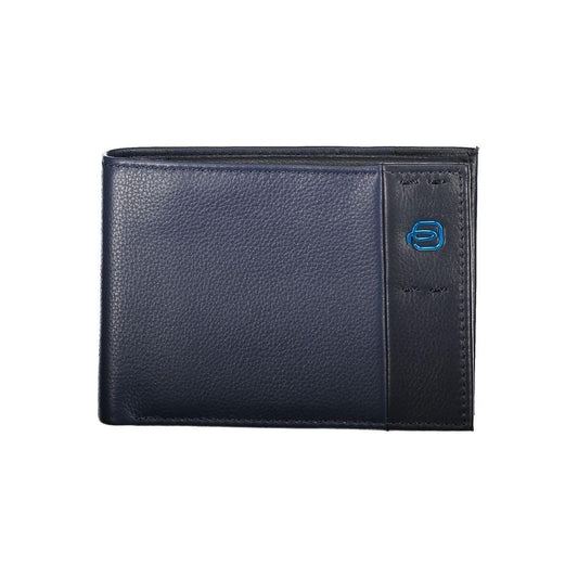 Piquadro Elegant Blue Leather Men's Wallet elegant-blue-leather-mens-wallet