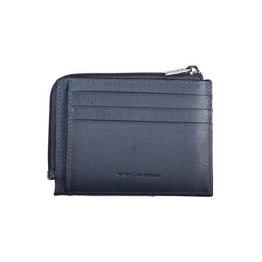 Piquadro | Sleek Blue Leather Card Holder with RFID Blocker| McRichard Designer Brands   