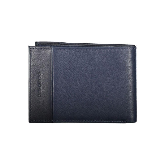 Piquadro Elegant Blue Leather Men's Wallet elegant-blue-leather-mens-wallet