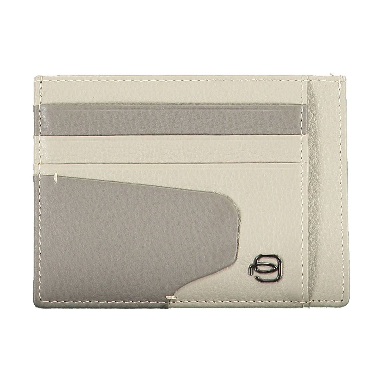 Piquadro | Sleek Gray Leather RFID Card Holder| McRichard Designer Brands   