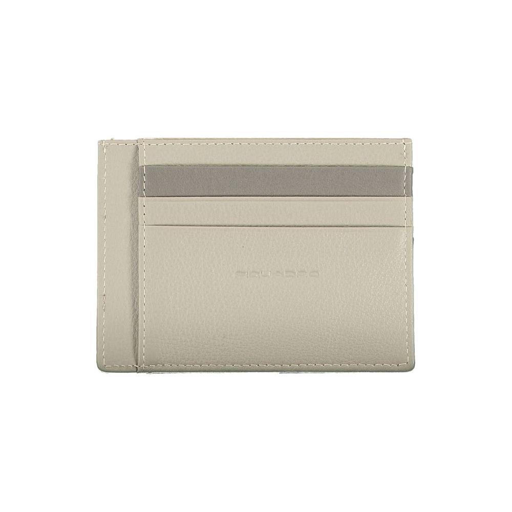 Sleek Gray Leather RFID Card Holder