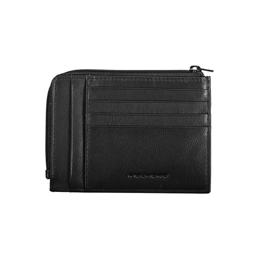 Piquadro | Sleek Black Leather Card Holder with RFID Blocker| McRichard Designer Brands   