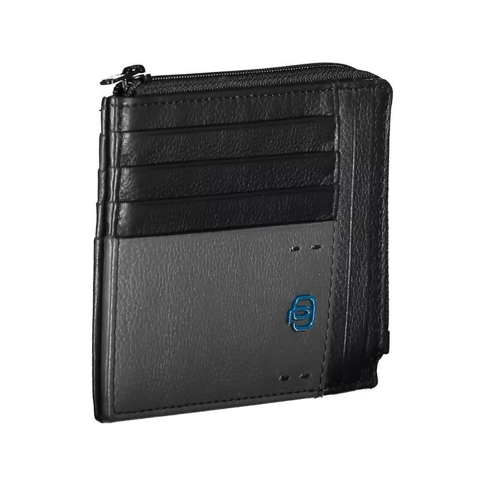 Piquadro | Sleek Black Leather Card Holder with RFID Blocker| McRichard Designer Brands   