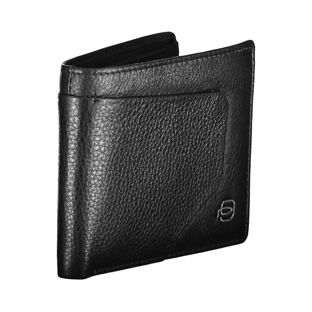 Piquadro | Sleek Black Leather Bifold Wallet with RFID Block| McRichard Designer Brands   