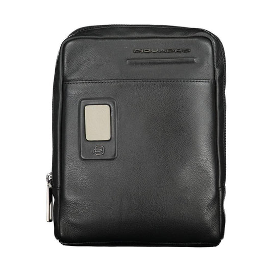 Piquadro Elegant Black Leather Shoulder Bag elegant-black-leather-shoulder-bag-7
