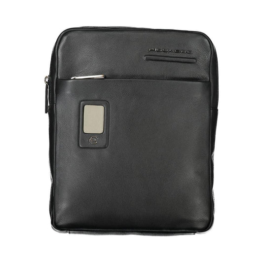 Piquadro Elegant Black Leather Shoulder Bag elegant-black-leather-shoulder-bag-6