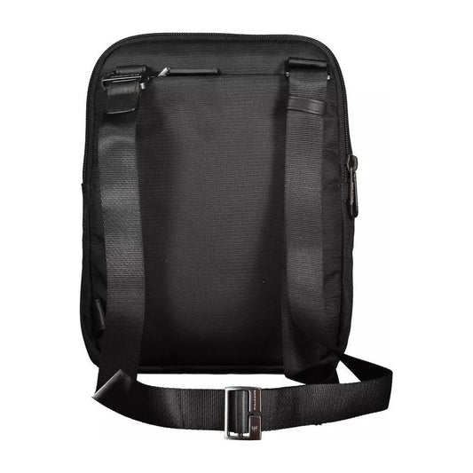 Sleek Black Recycled Material Shoulder Bag