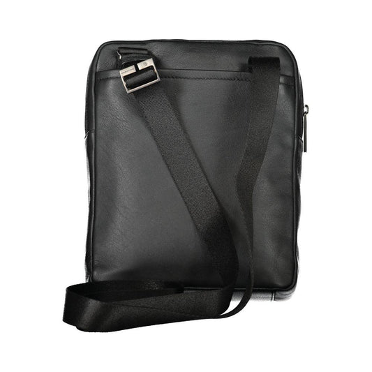 Piquadro | Elegant Black Leather Shoulder Bag| McRichard Designer Brands   