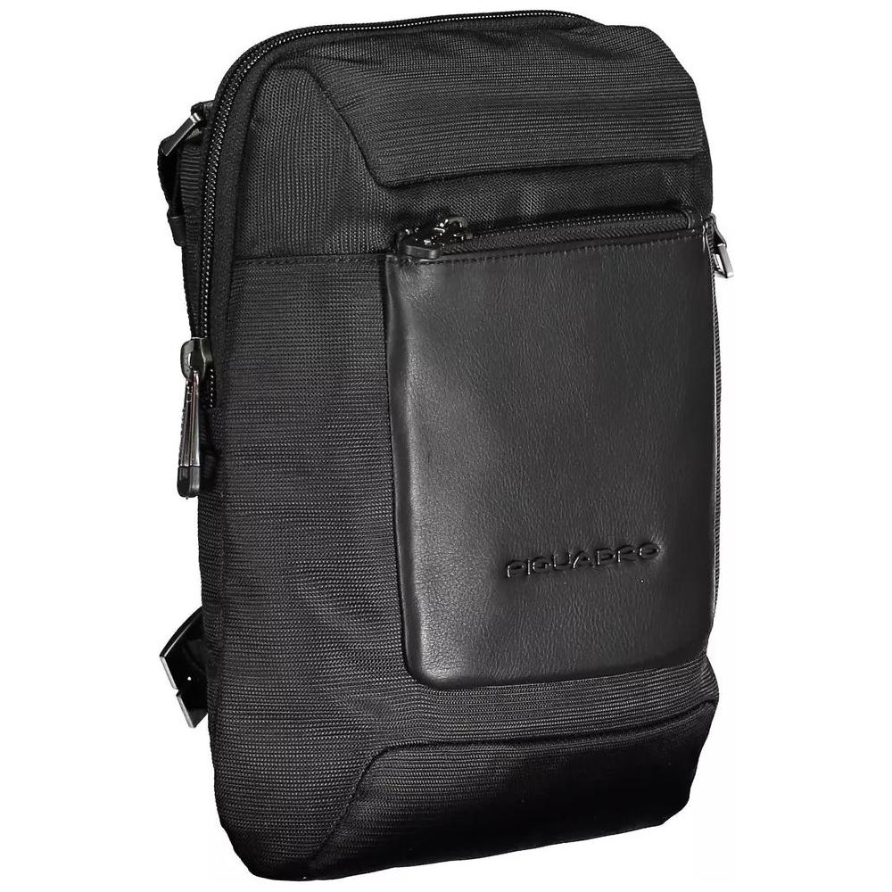 Piquadro Sleek Black Recycled Material Shoulder Bag sleek-black-recycled-material-shoulder-bag