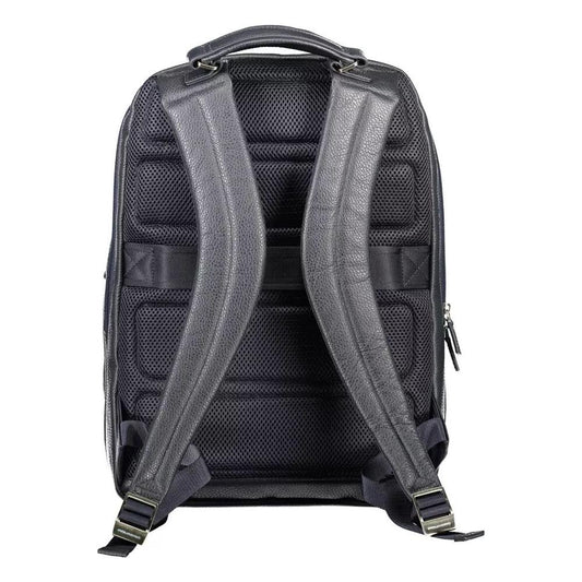 Elegant Blue Mixed-Material Backpack