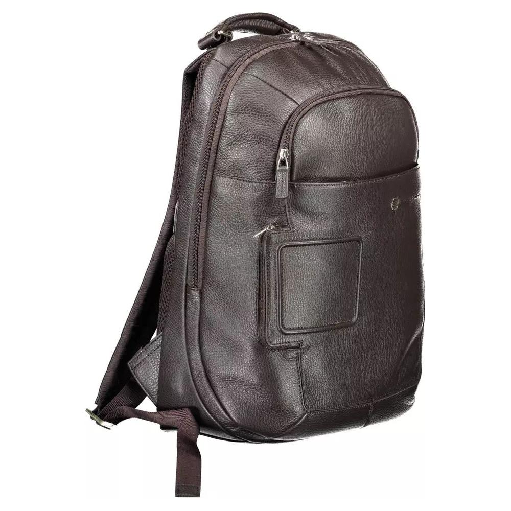 Piquadro | Elegant Brown Tech-Savvy Backpack| McRichard Designer Brands   
