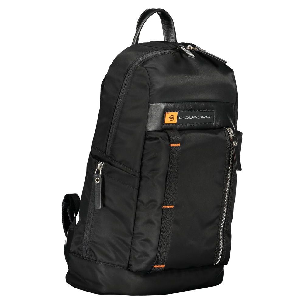 Piquadro Black Nylon Backpack black-nylon-backpack-1