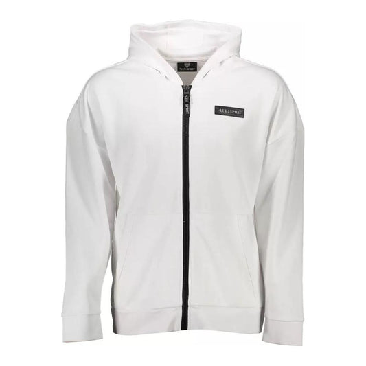 Contrast Detail Zip-Up Hoodie with Logo