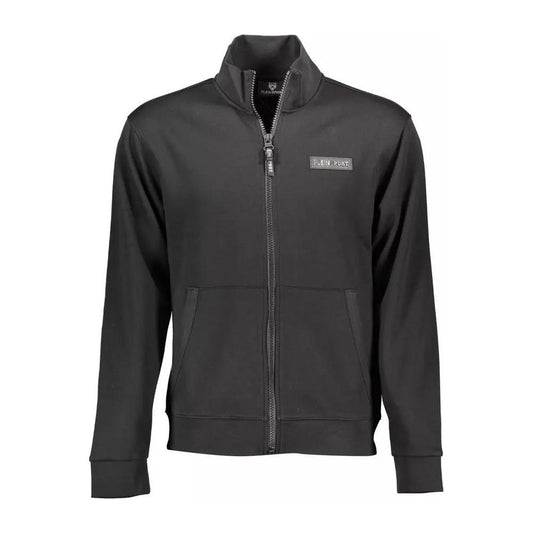 Plein Sport Sleek Long-Sleeve Zip Sweatshirt with Contrasts sleek-long-sleeve-zip-sweatshirt-with-contrasts