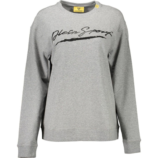 Plein Sport Chic Gray Contrast Detail Sweatshirt chic-gray-contrast-detail-sweatshirt