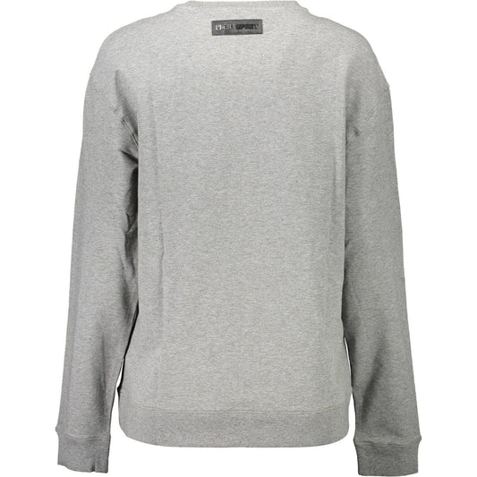 Plein Sport | Chic Gray Contrast Detail Sweatshirt| McRichard Designer Brands   