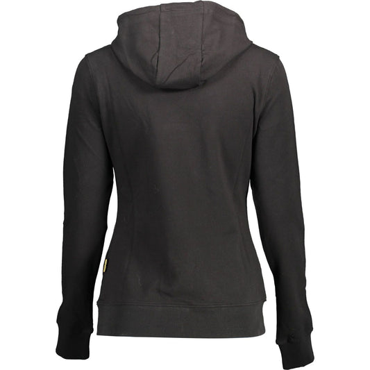 Plein Sport Sleek Black Hooded Sweatshirt with Bold Accents sleek-black-hooded-sweatshirt-with-bold-accents