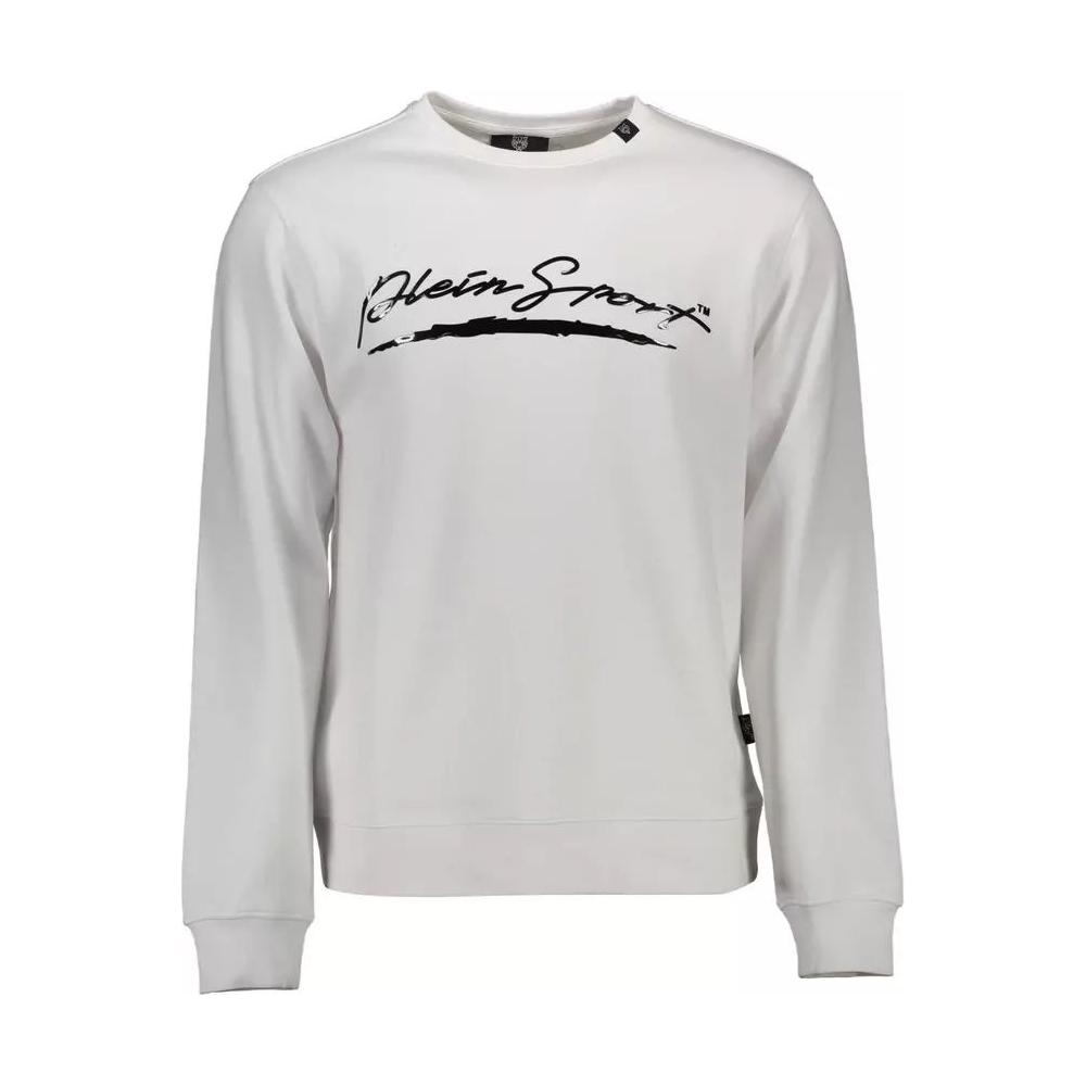 Sleek White Graphic Sweatshirt for Men
