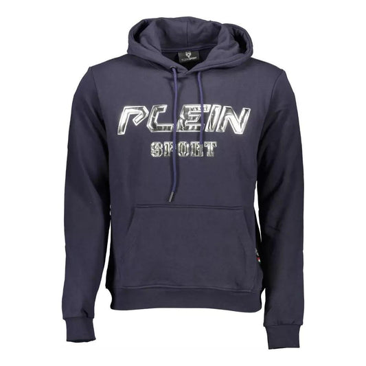 Plein Sport Electric Blue Contrast Hoodie with Logo Detail electric-blue-contrast-hoodie-with-logo-detail