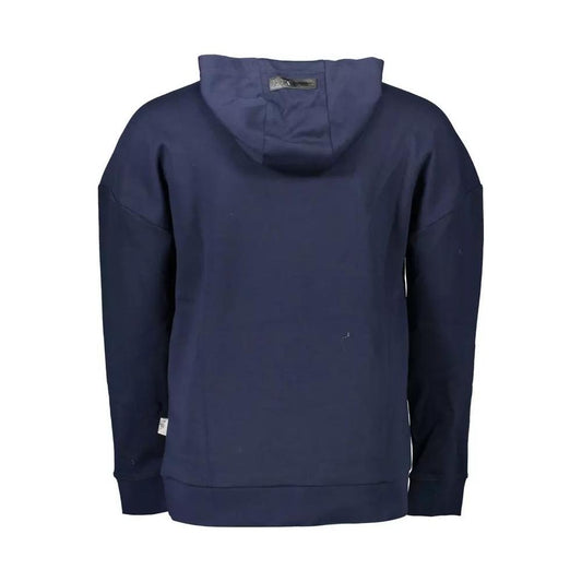 Plein Sport Sleek Blue Hooded Sweatshirt with Logo Detail sleek-blue-hooded-sweatshirt-with-logo-detail