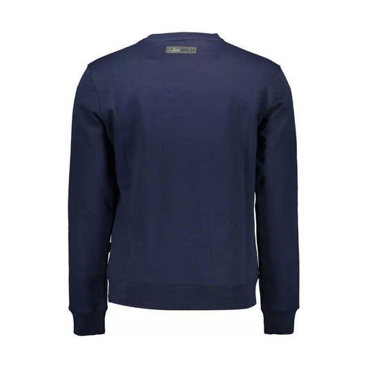 Plein Sport Athletic Elegance Blue Round Neck Sweater athletic-elegance-blue-round-neck-sweater