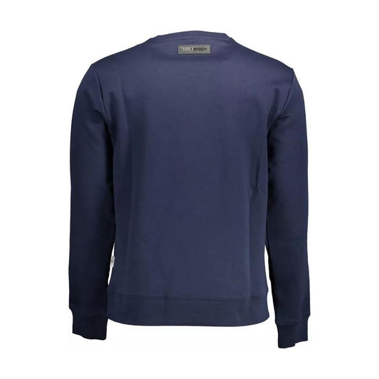 Plein Sport Sleek Blue Athletic Sweatshirt with Logo Detail sleek-blue-athletic-sweatshirt-with-logo-detail