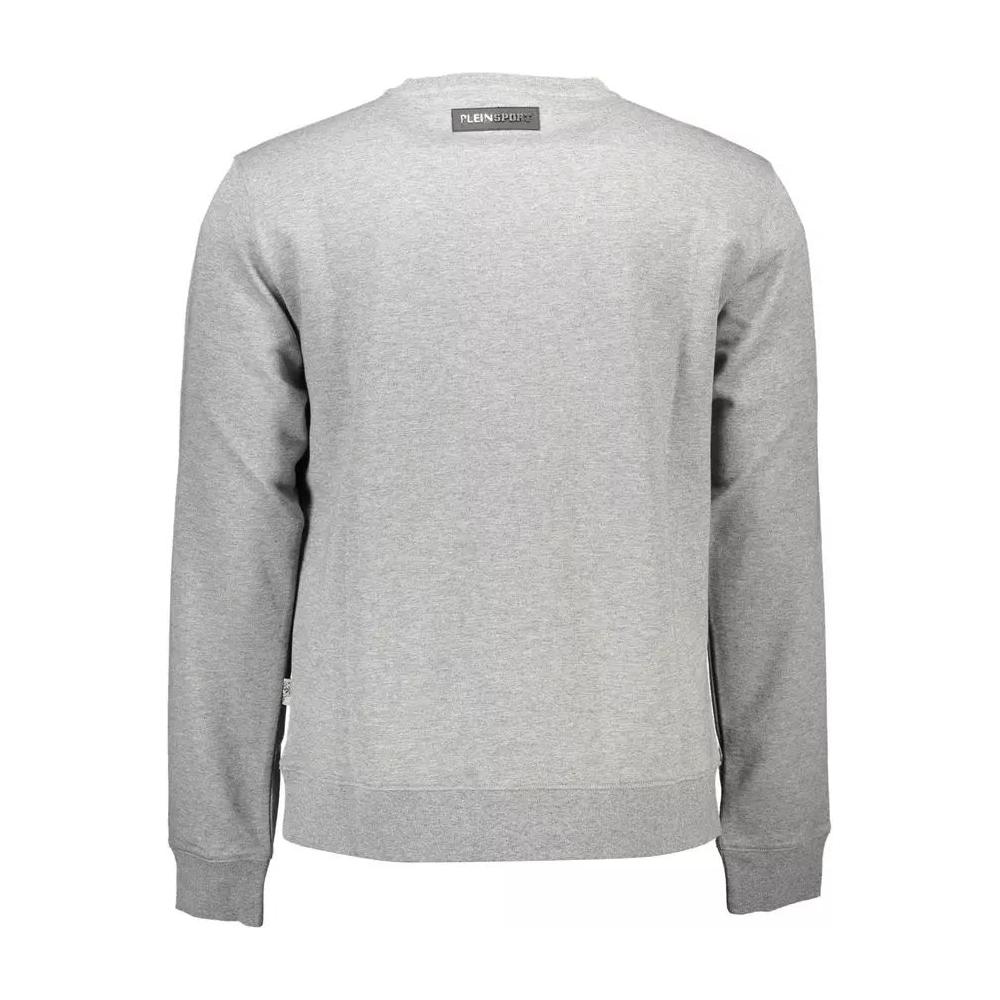 Plein Sport Sleek Gray Long-Sleeved Sweatshirt sleek-gray-long-sleeved-sweatshirt