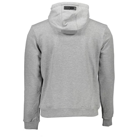 Plein Sport Sleek Gray Long-Sleeved Hooded Sweatshirt sleek-gray-long-sleeved-hooded-sweatshirt