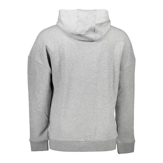 Plein Sport Sleek Gray Hooded Sweatshirt with Bold Contrasts sleek-gray-hooded-sweatshirt-with-bold-contrasts