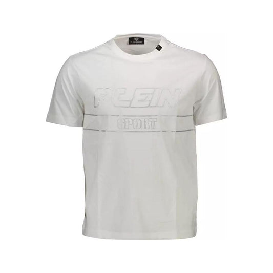 Pristine White Cotton Tee with Bold Accents