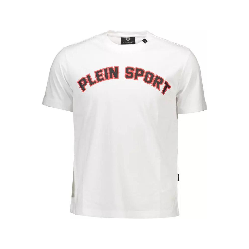 Plein Sport Sporty Elegance White Cotton T-Shirt sporty-elegance-white-cotton-t-shirt