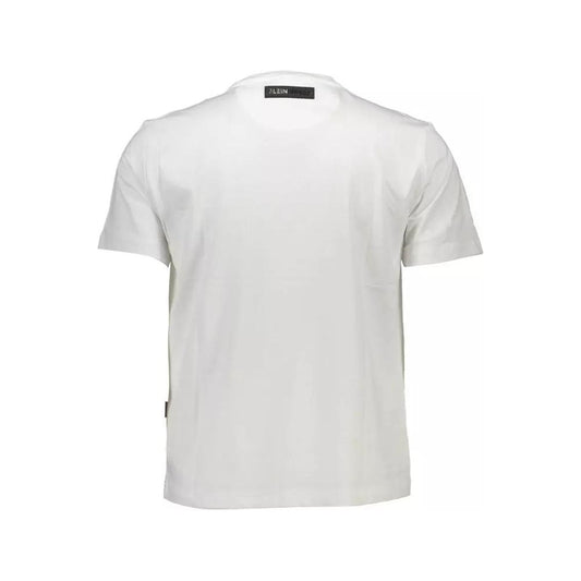 Elevated White Cotton Tee with Signature Details