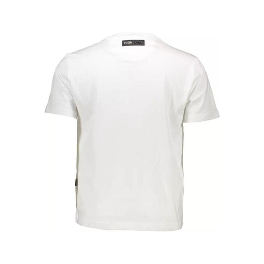 Chic White Cotton Tee with Bold Detailing