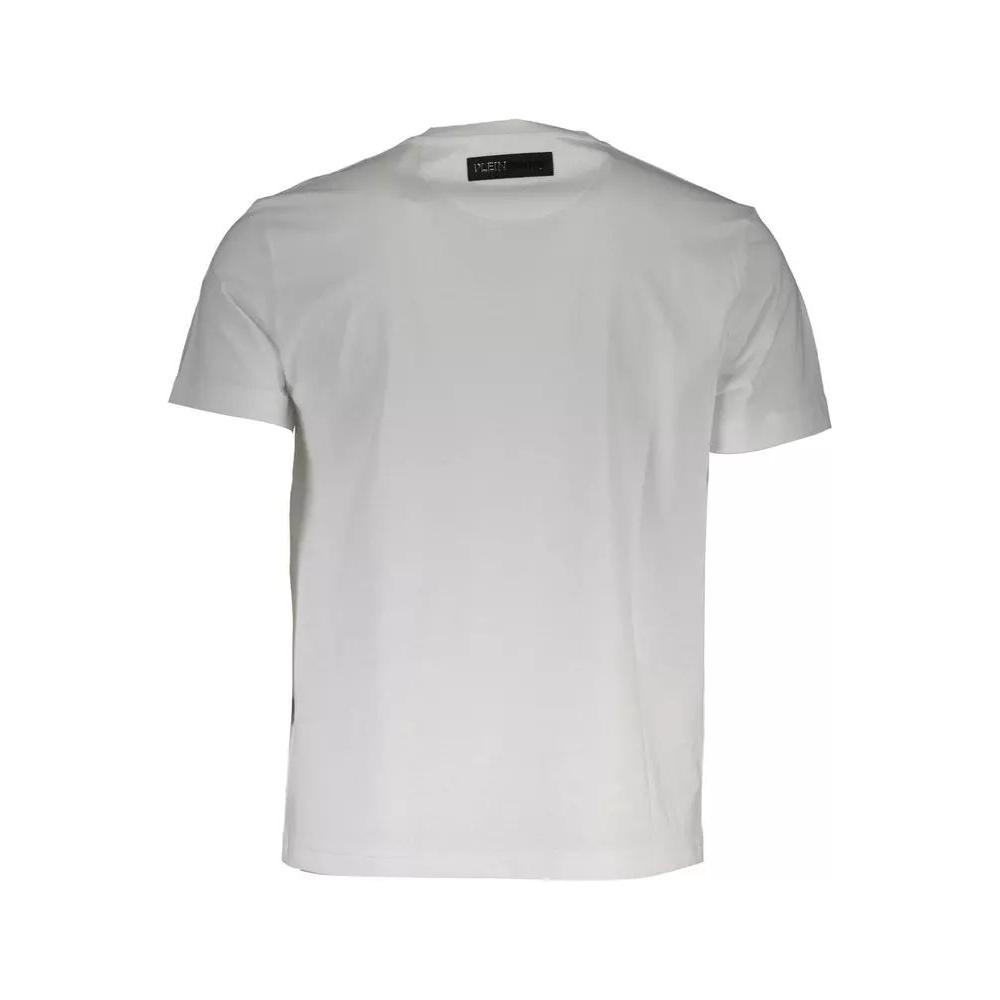 Plein Sport White V-Neck Logo Tee with Print Detail white-v-neck-logo-tee-with-print-detail