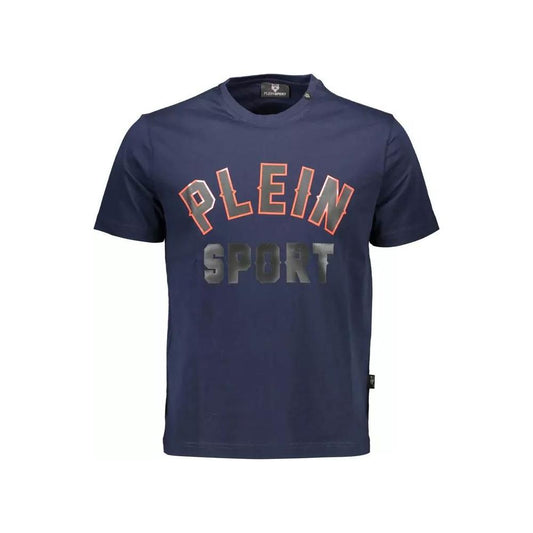 Plein Sport | Athletic Blue Crew Neck Tee with Logo Detail| McRichard Designer Brands   