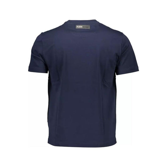Plein Sport Electrify Blue Crew Neck Tee with Logo Accent electrify-blue-crew-neck-tee-with-logo-accent