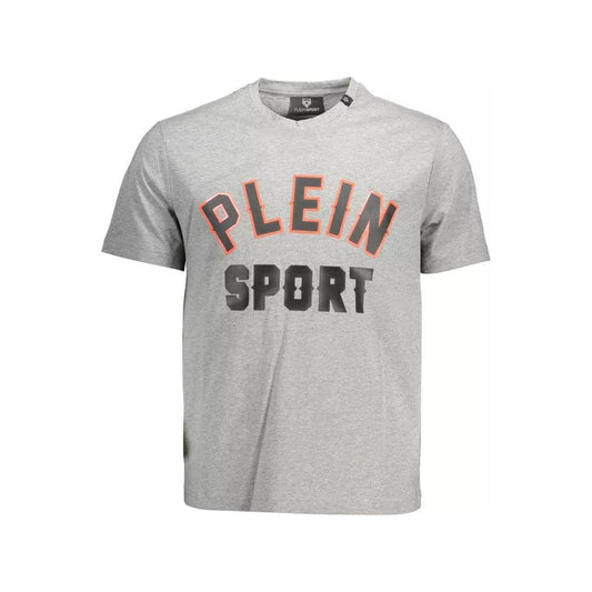 Plein SportSleek Gray Cotton Tee with Bold DetailsMcRichard Designer Brands£89.00